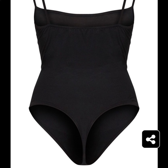 BLACK SQUARE NECK BODYSUIT - Picture 2 of 2